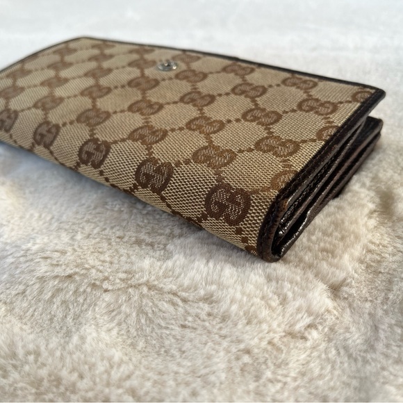 Authentic GUCCI Long Wallet GG Canvas Leather Brown - Picture 7 of 15